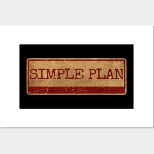 Aliska text red gold retro Simple Plan Posters and Art